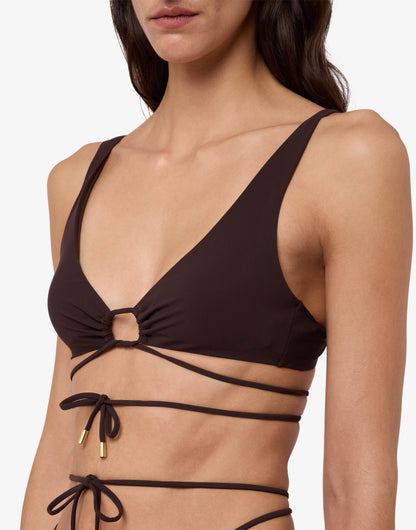 Top bikini a triangolo in lycra