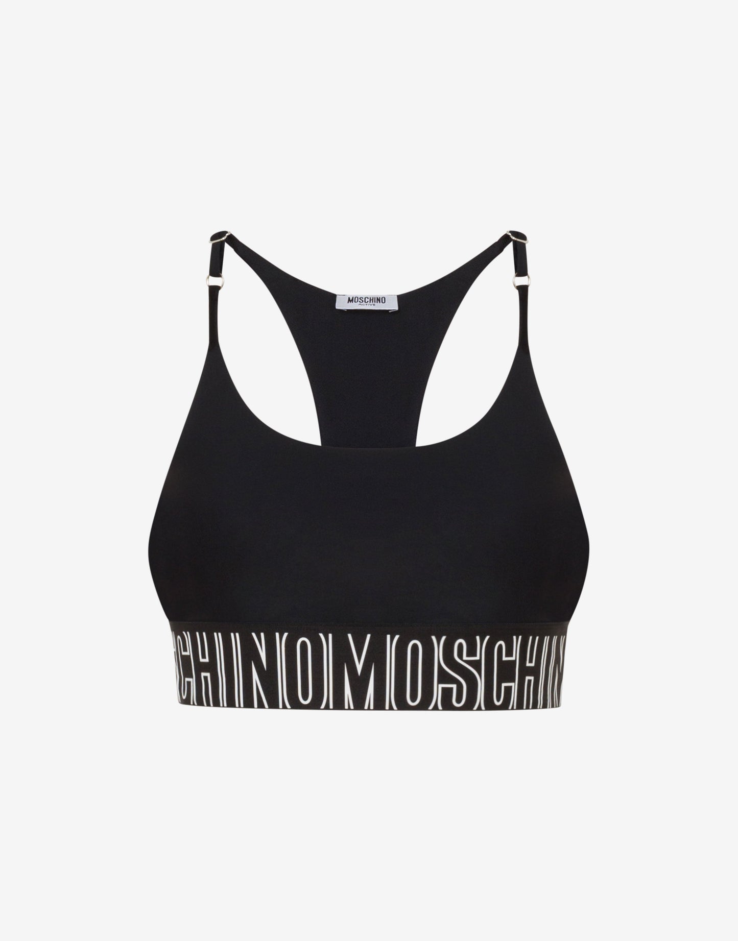 Top sportivo crop in tessuto tecnico
