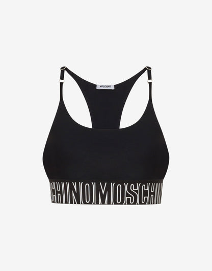 Top sportivo crop in tessuto tecnico