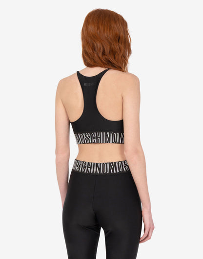 Top sportivo crop in tessuto tecnico