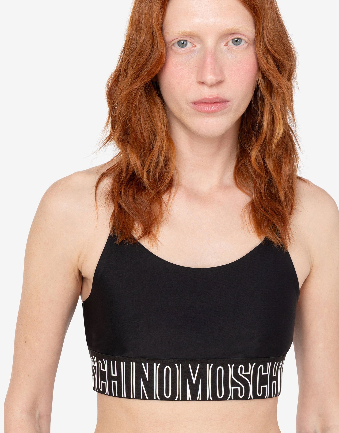 Top sportivo crop in tessuto tecnico