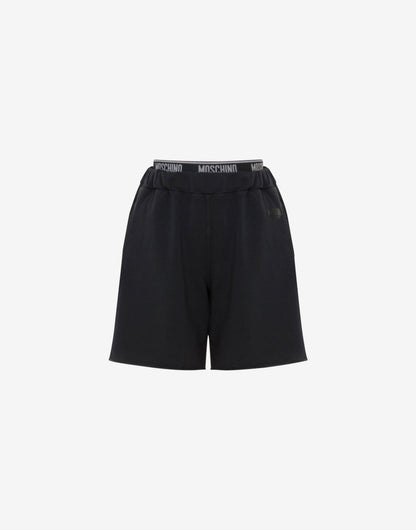 Shorts in felpa di cotone tinto in capo