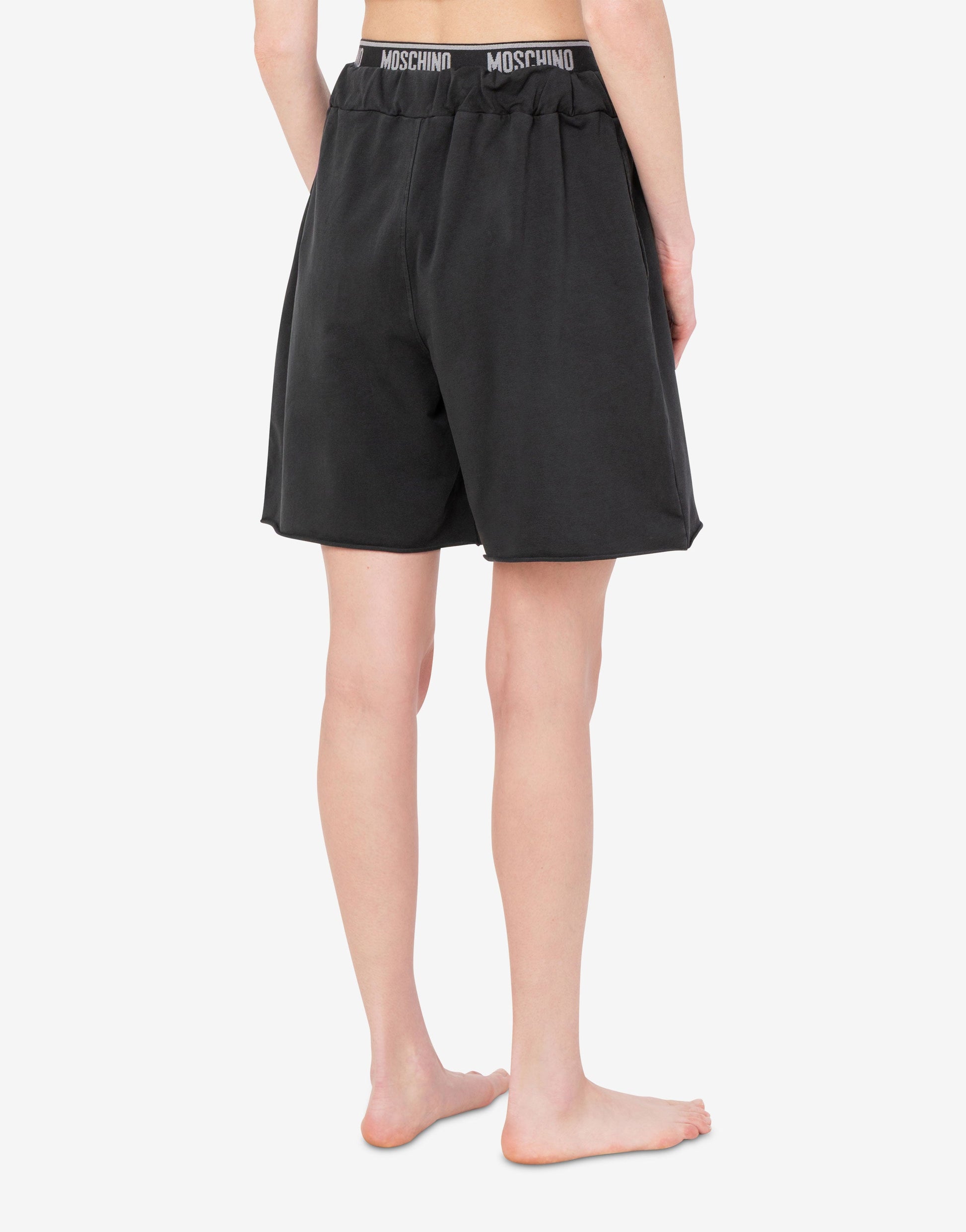 Shorts in felpa di cotone tinto in capo