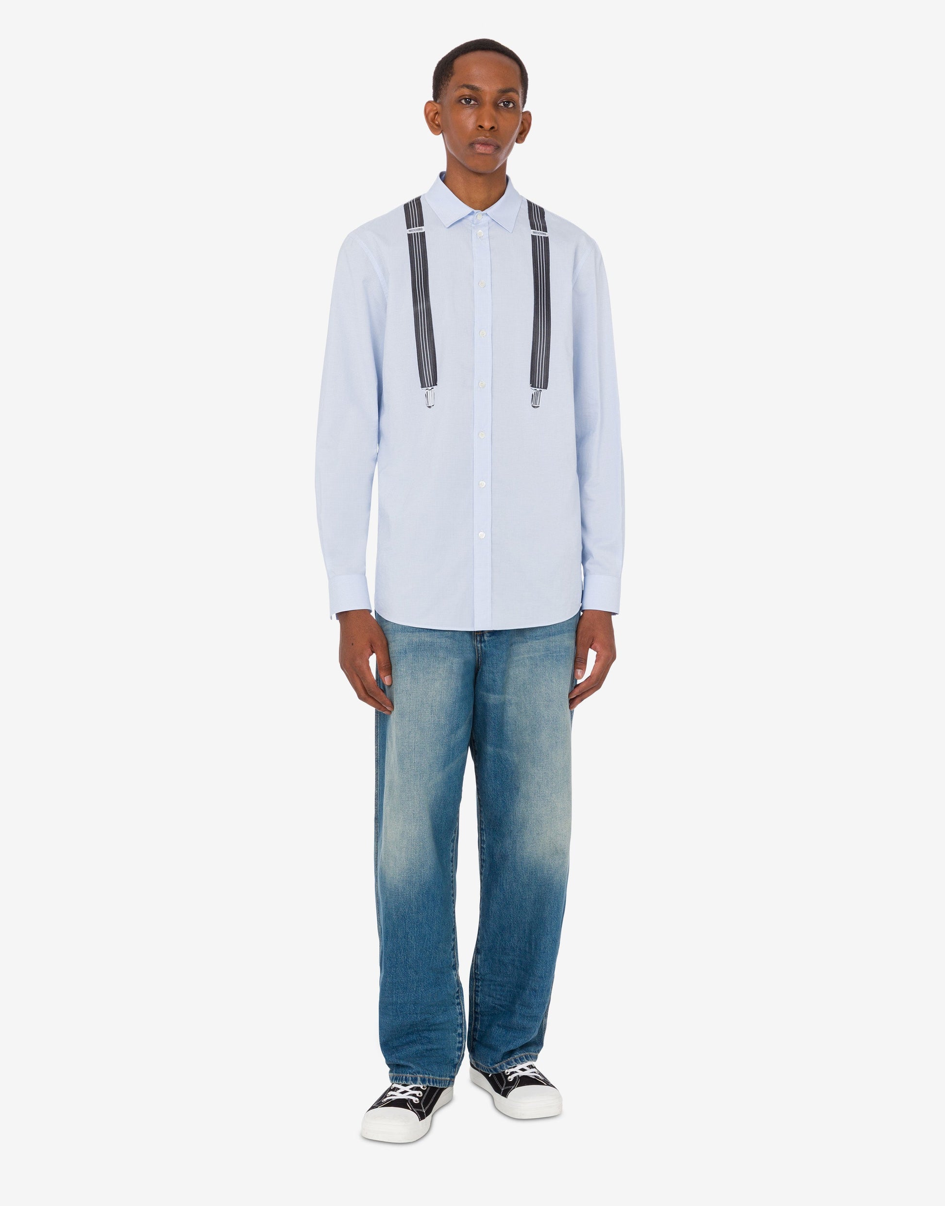 Camicia in vichy di cotone stampata