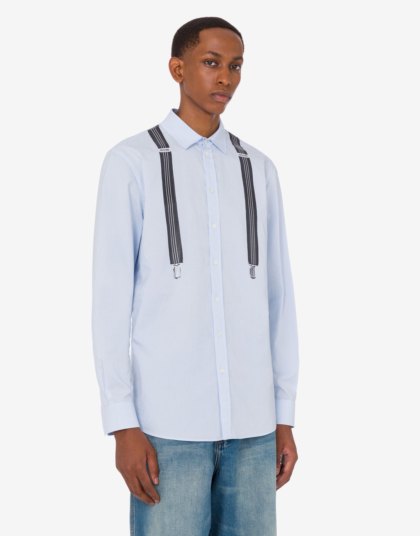 Camicia in vichy di cotone stampata
