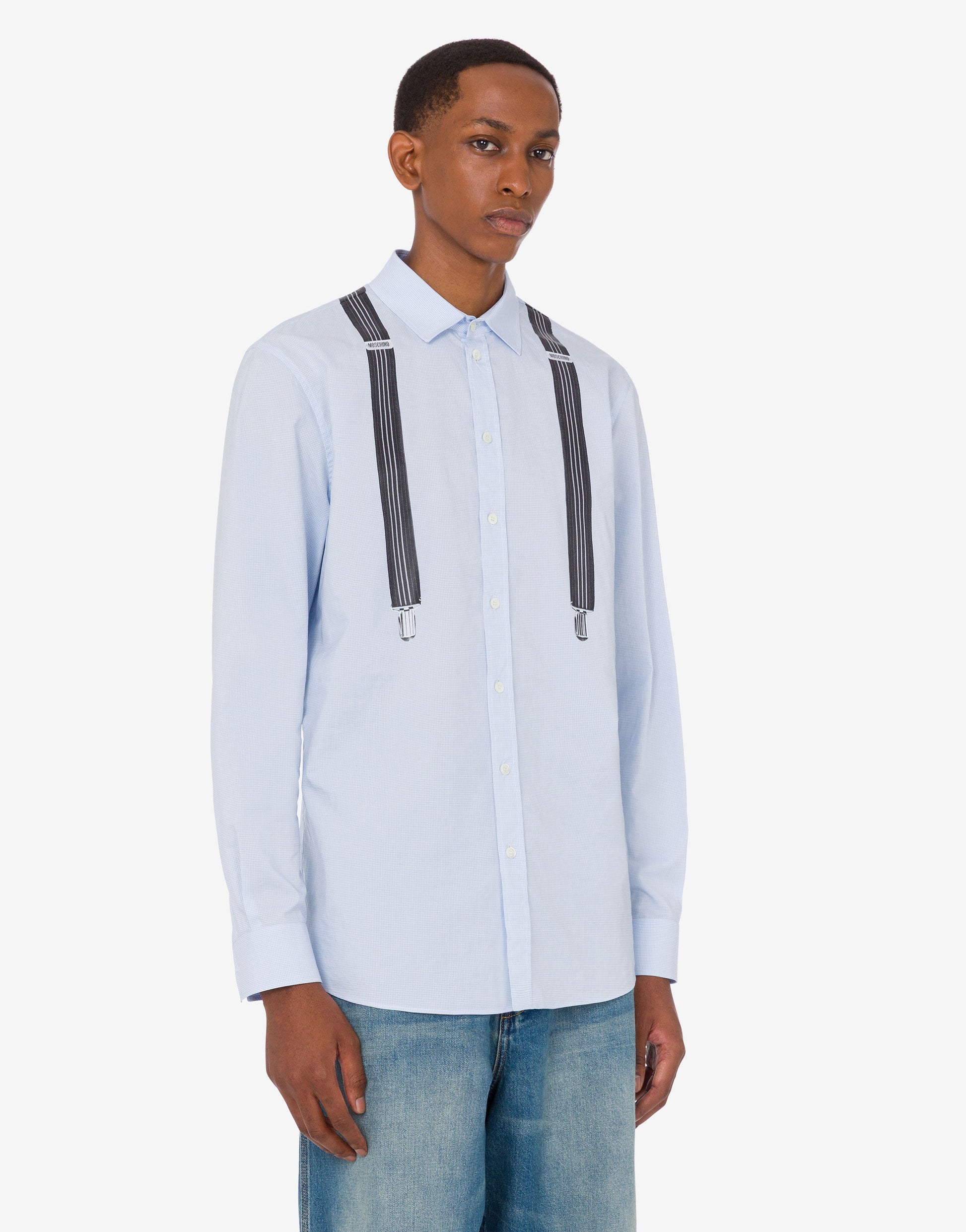 Camicia in vichy di cotone stampata