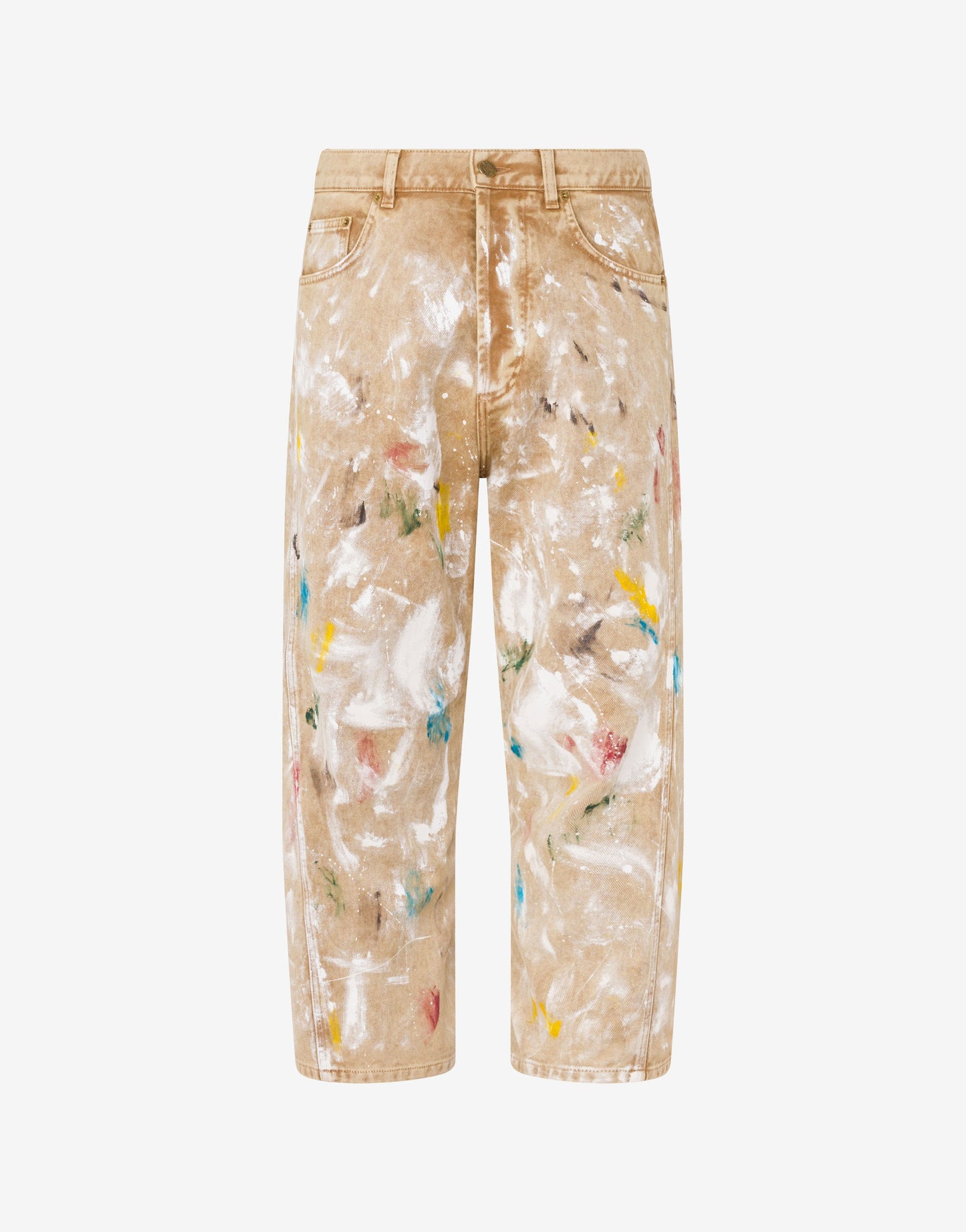 Pantalone in bull di cotone stretch stampato