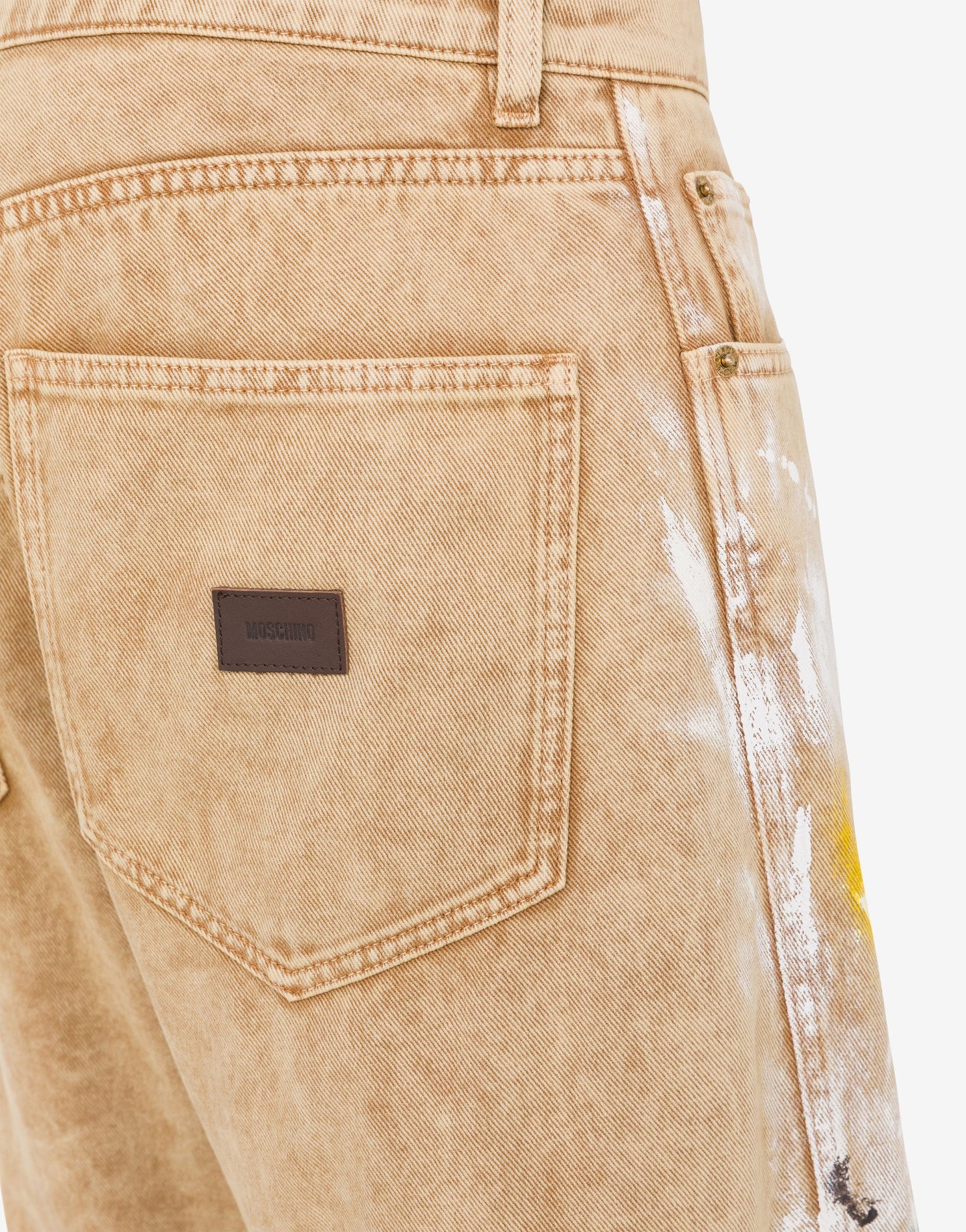 Pantalone in bull di cotone stretch stampato