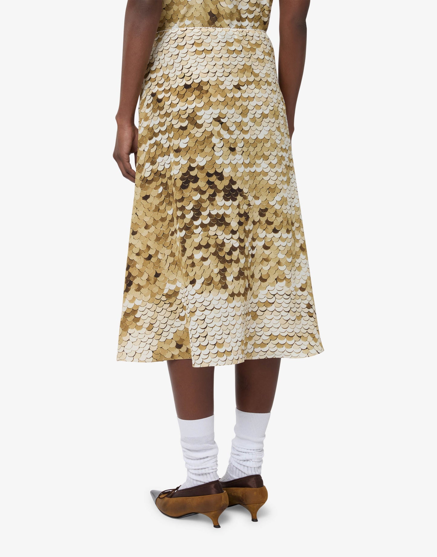 Gonna in crepe de chine di seta stampata