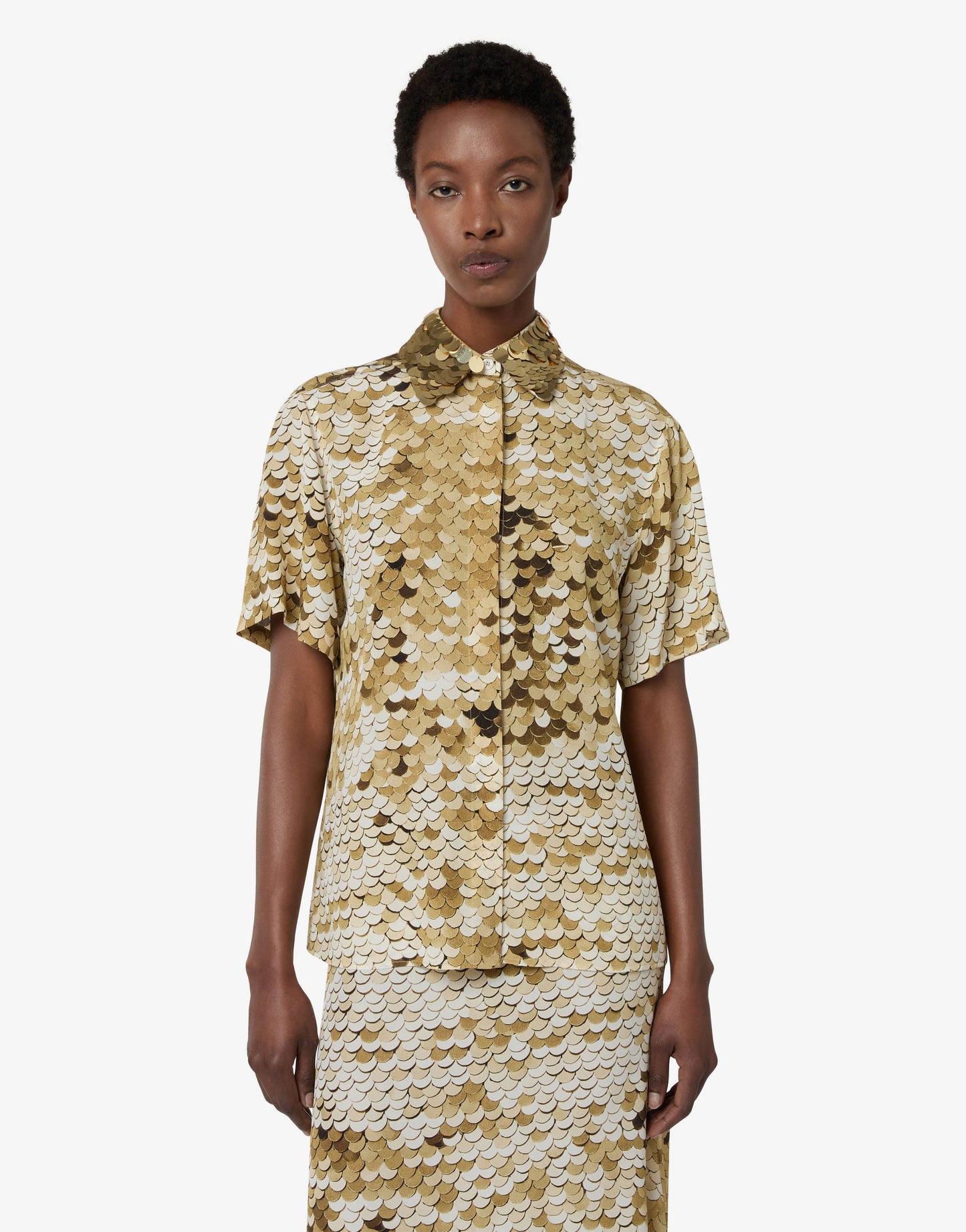 Camicia in crepe de chine stampata