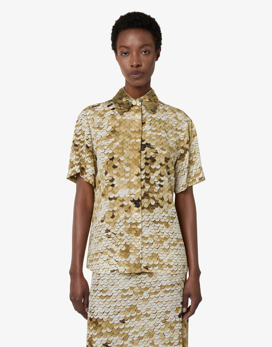 Camicia in crepe de chine stampata