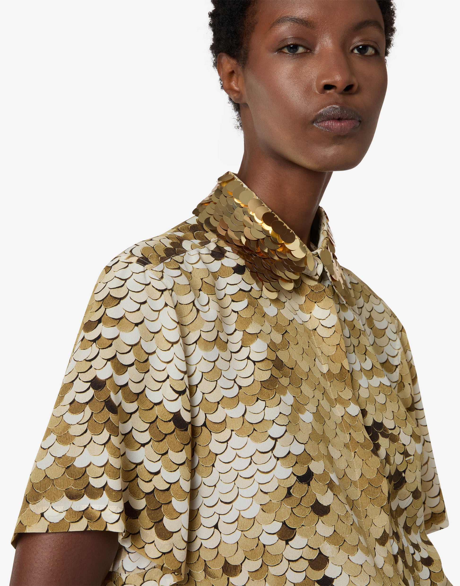 Camicia in crepe de chine stampata