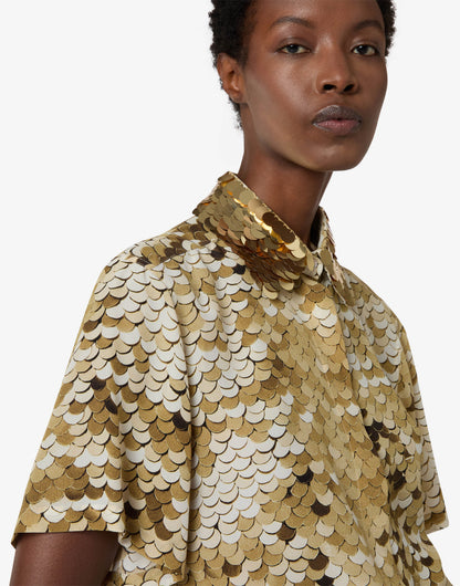 Camicia in crepe de chine stampata