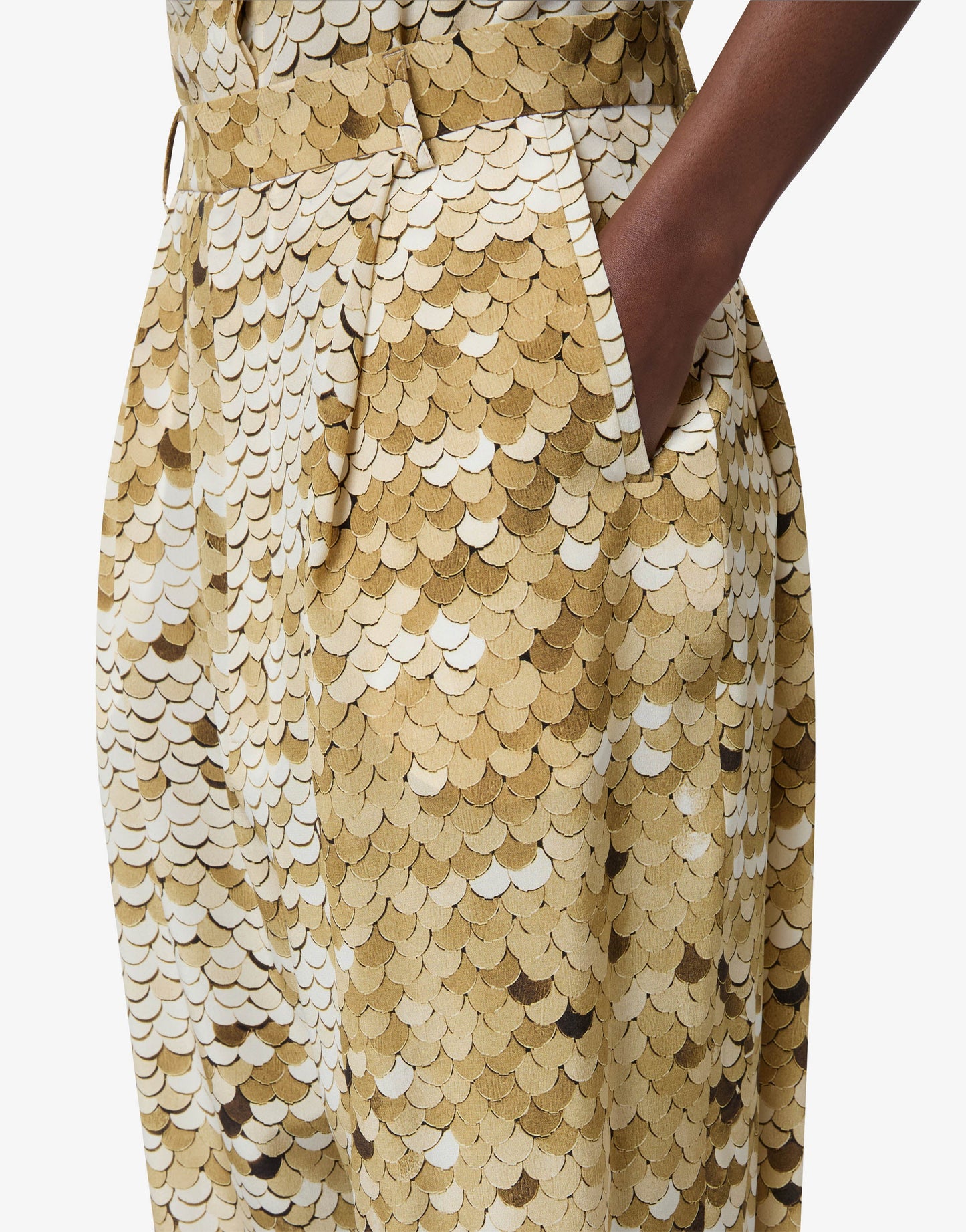 Pantalone in crepe de chine stampato