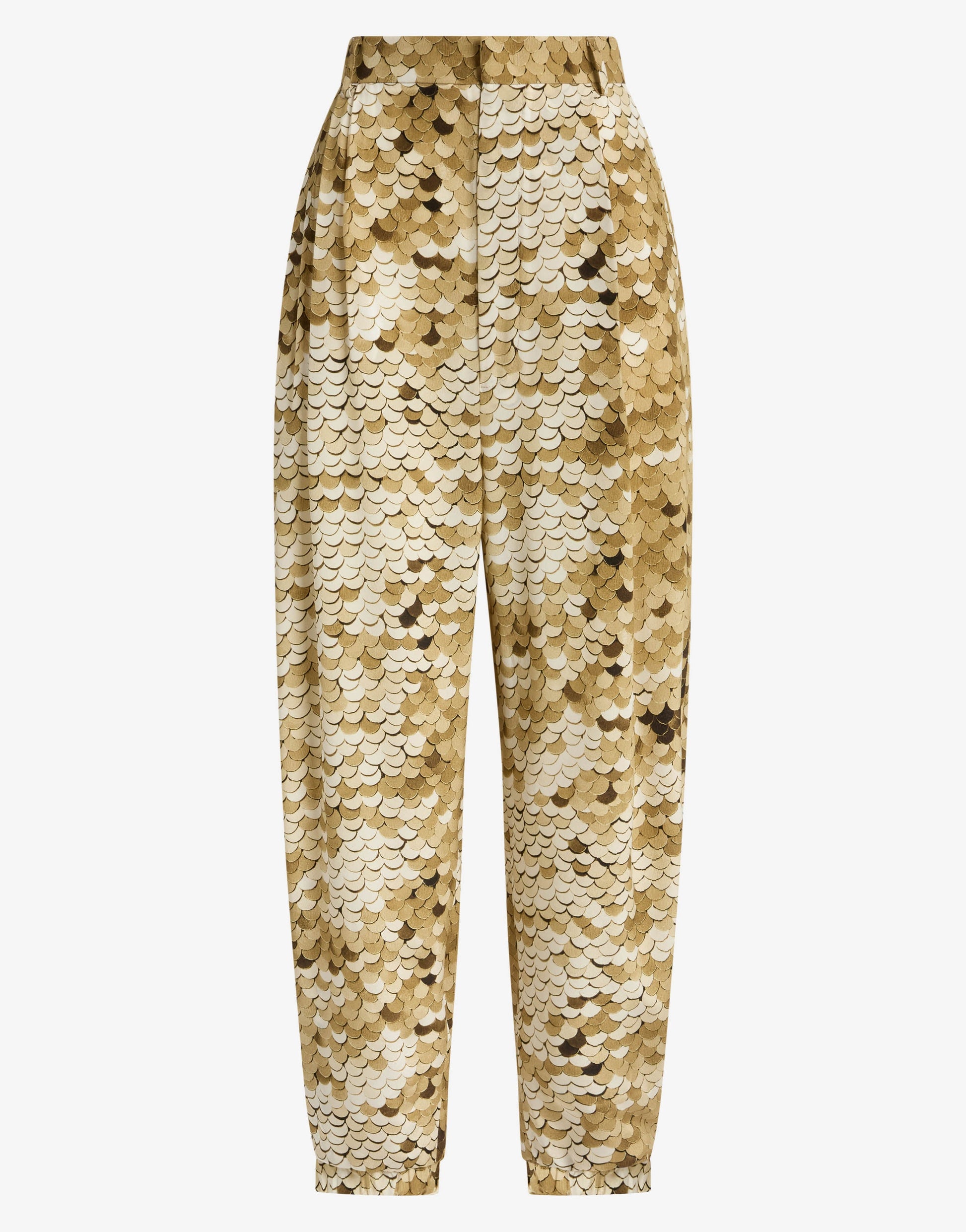 Pantalone in crepe de chine stampato