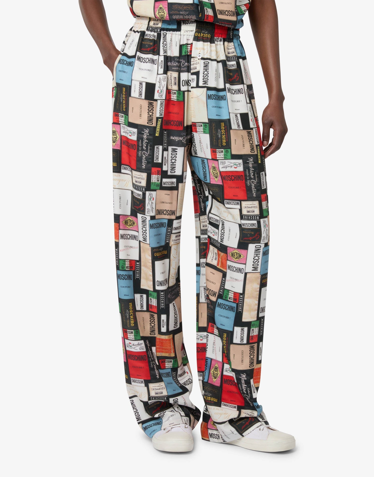 Pantalone in seta stampato