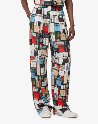 Pantalone in seta stampato