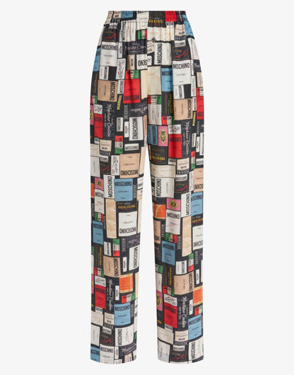 Pantalone in seta stampato