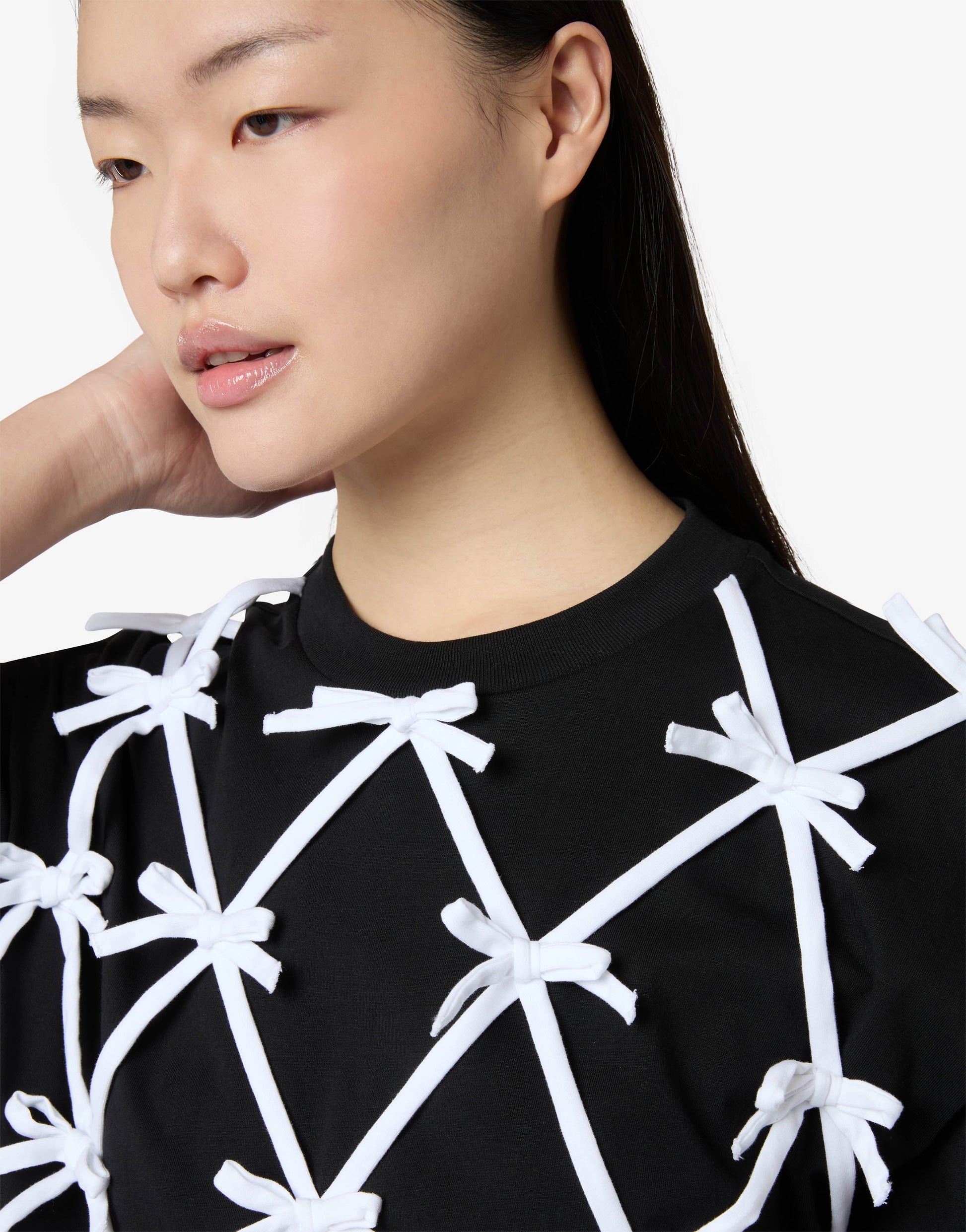 T-shirt in jersey di cotone organico con fiocchi