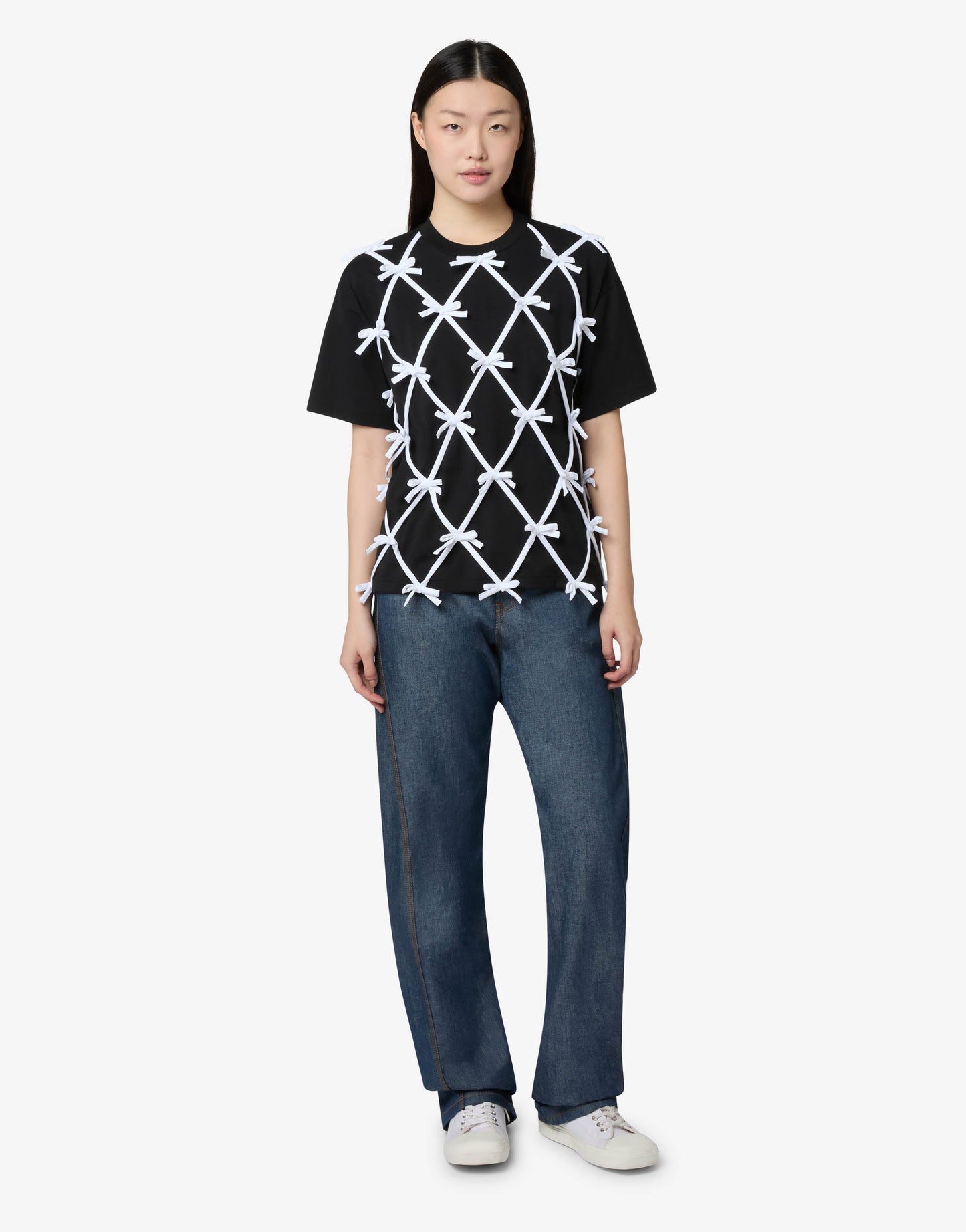 T-shirt in jersey di cotone organico con fiocchi