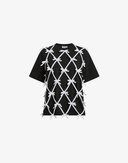T-shirt in jersey di cotone organico con fiocchi