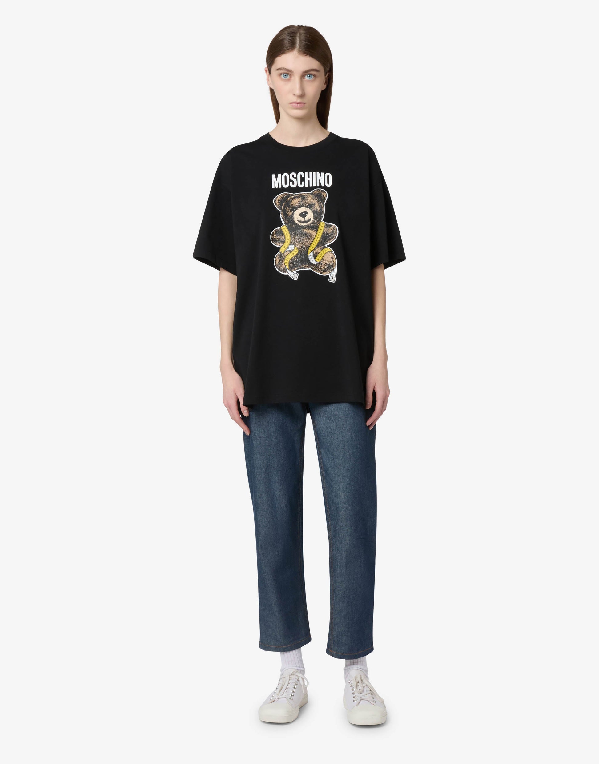T-shirt in jersey di cotone organico Moschino Teddy Bear