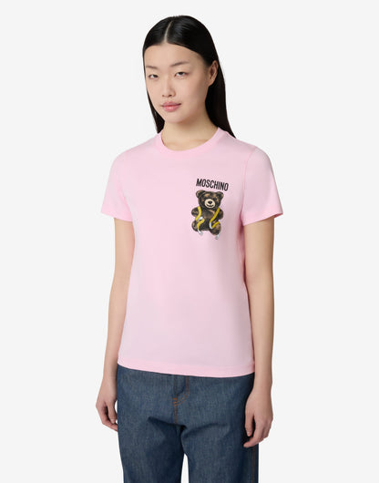 T-shirt in jersey di cotone organico Moschino Teddy Bear