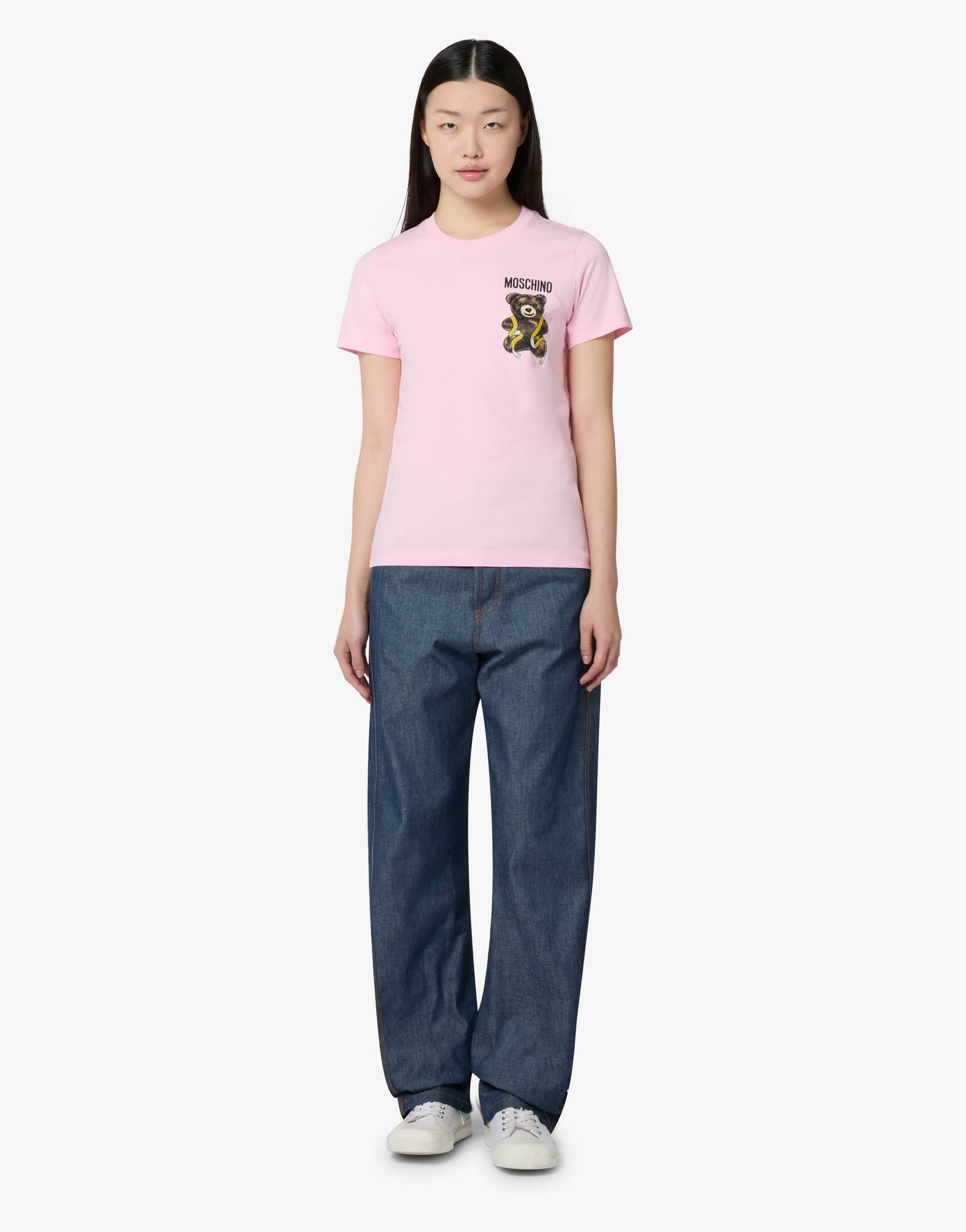 T-shirt in jersey di cotone organico Moschino Teddy Bear