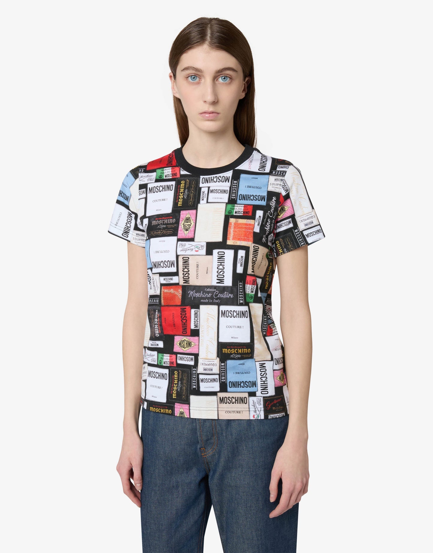 T-shirt in jersey di cotone organico stampata 