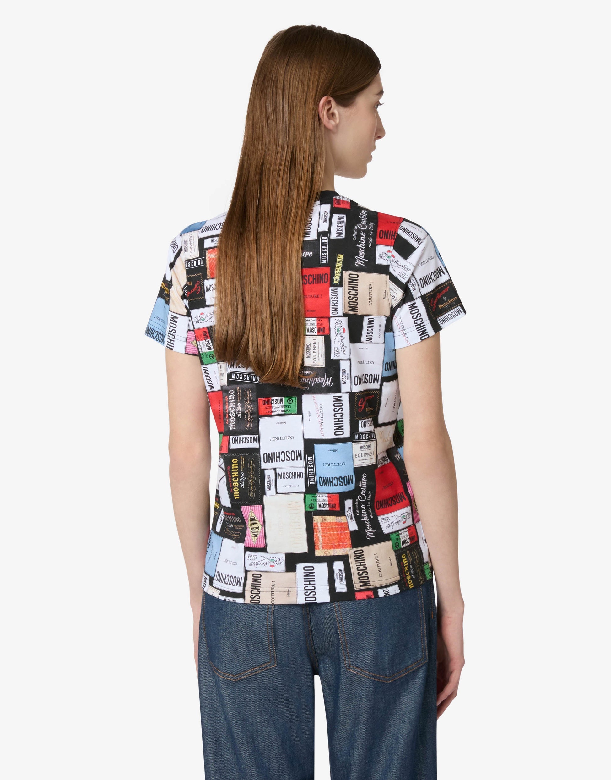 T-shirt in jersey di cotone organico stampata 