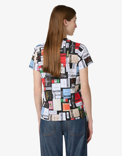 T-shirt in jersey di cotone organico stampata 