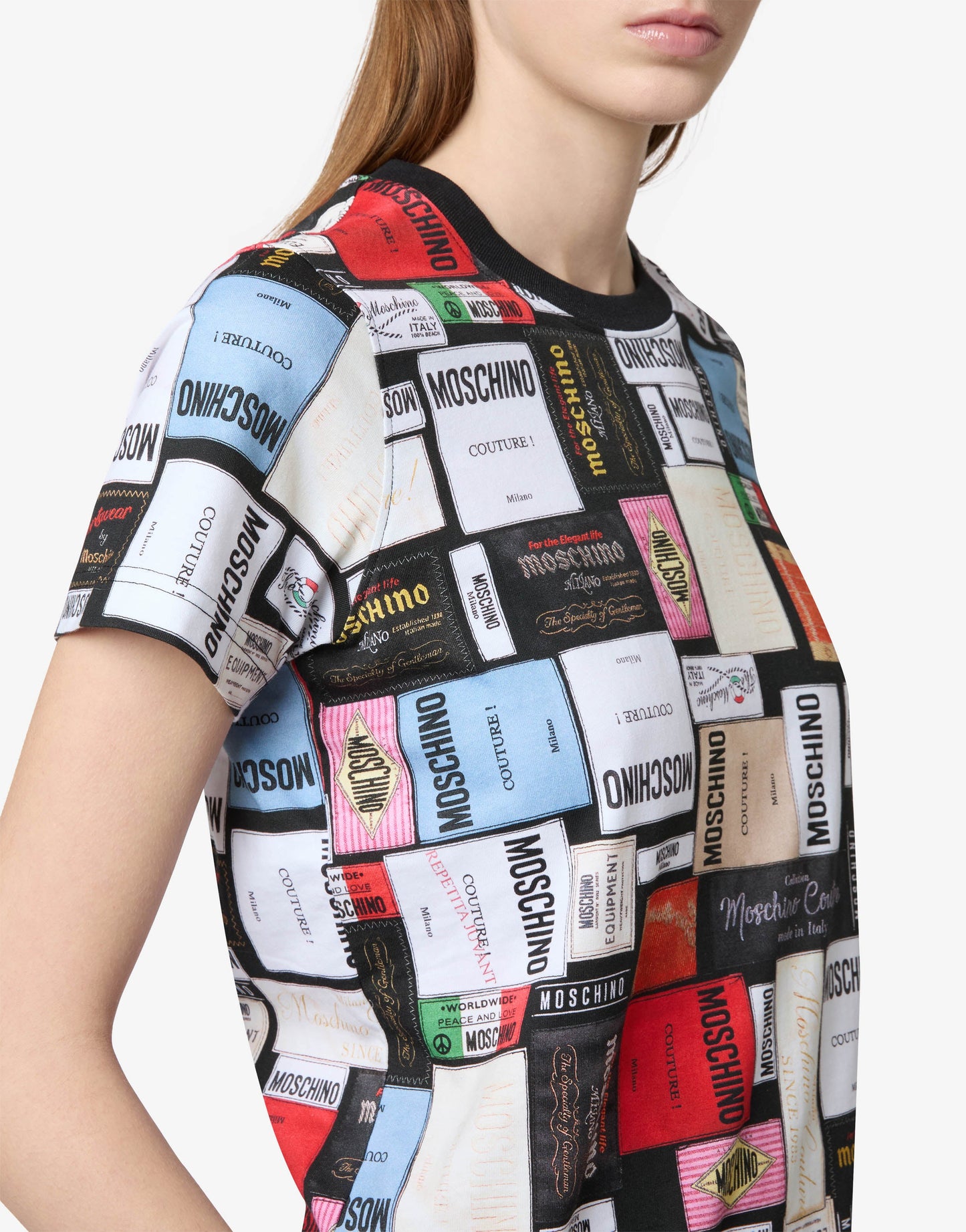 T-shirt in jersey di cotone organico stampata 