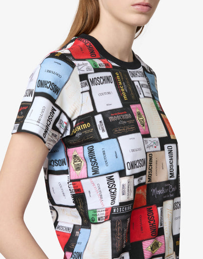 T-shirt in jersey di cotone organico stampata 