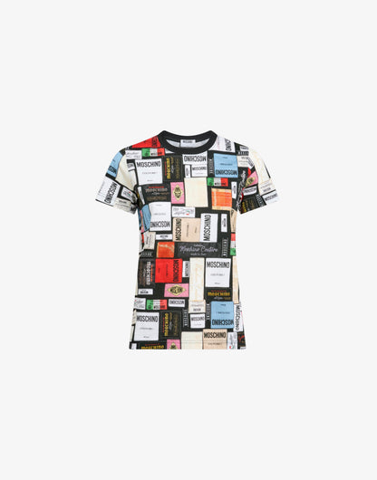 T-shirt in jersey di cotone organico stampata 