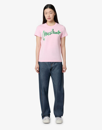 T-shirt in jersey di cotone organico stampata