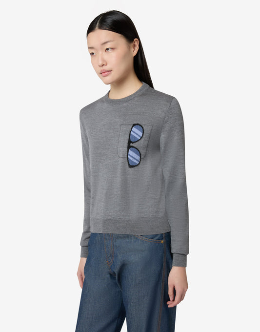 Pullover in lana merino extrafine intarsiato