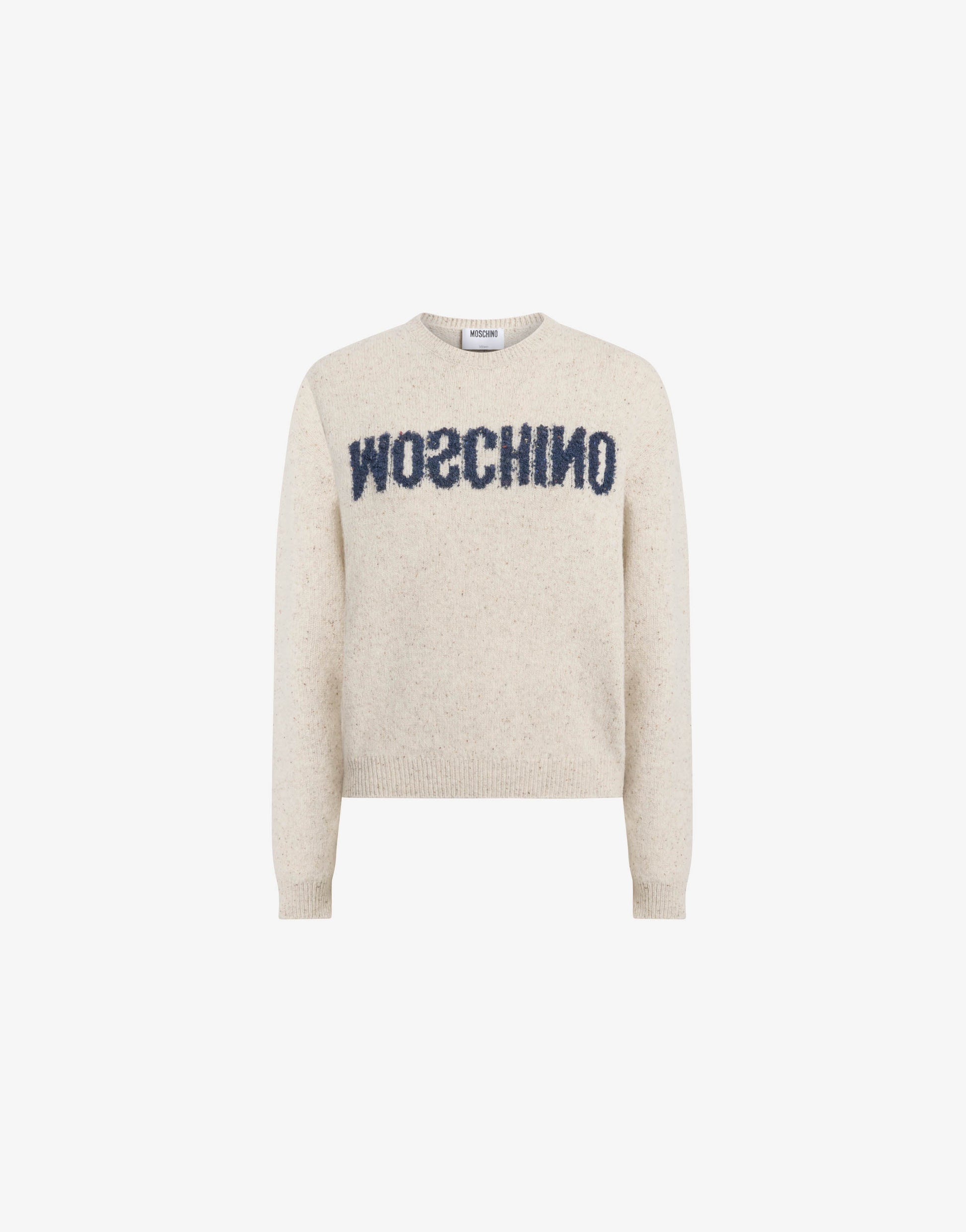 Pullover in misto lana e seta con logo 