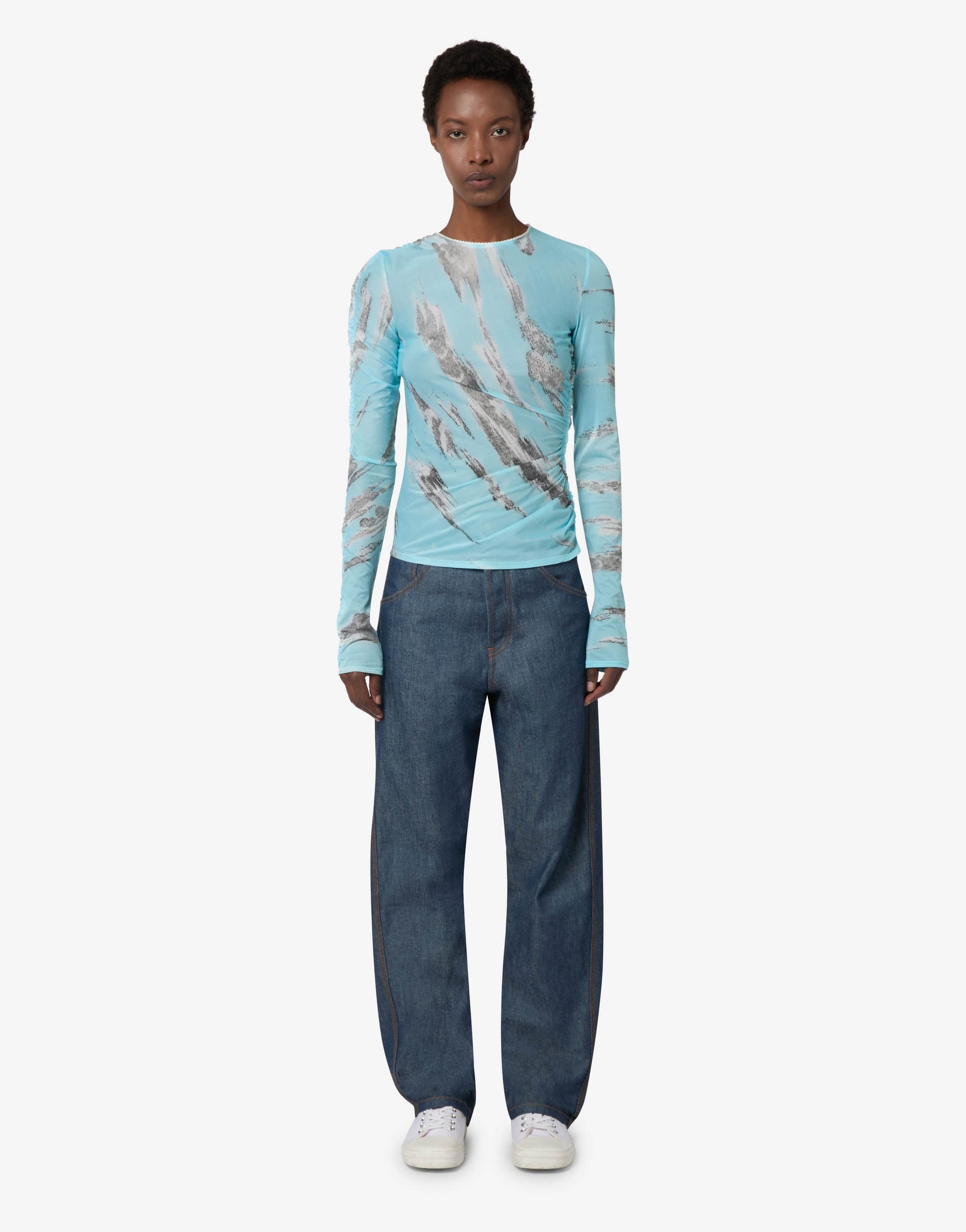 Maglia in tulle archive clouds