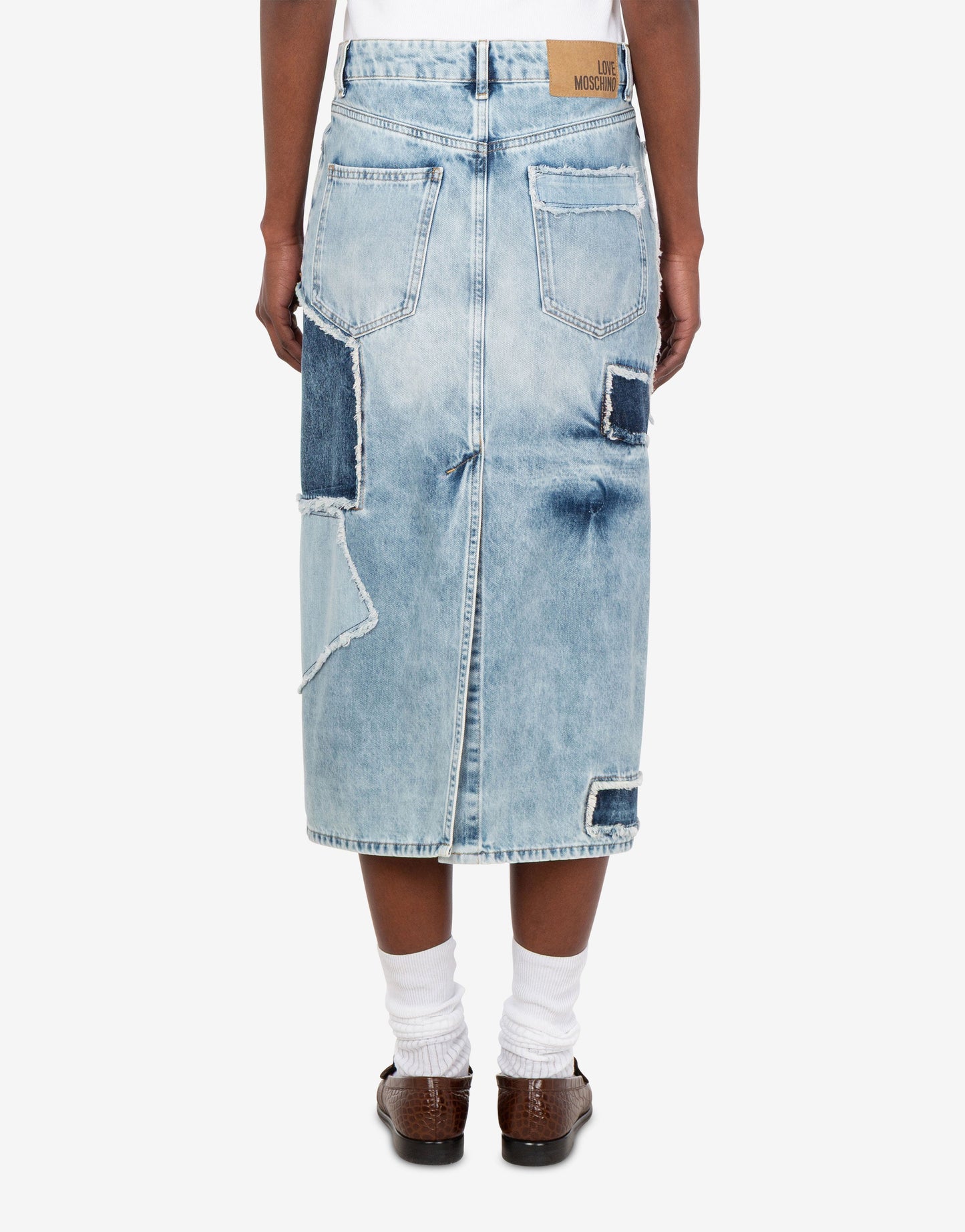 Gonna in denim patchwork