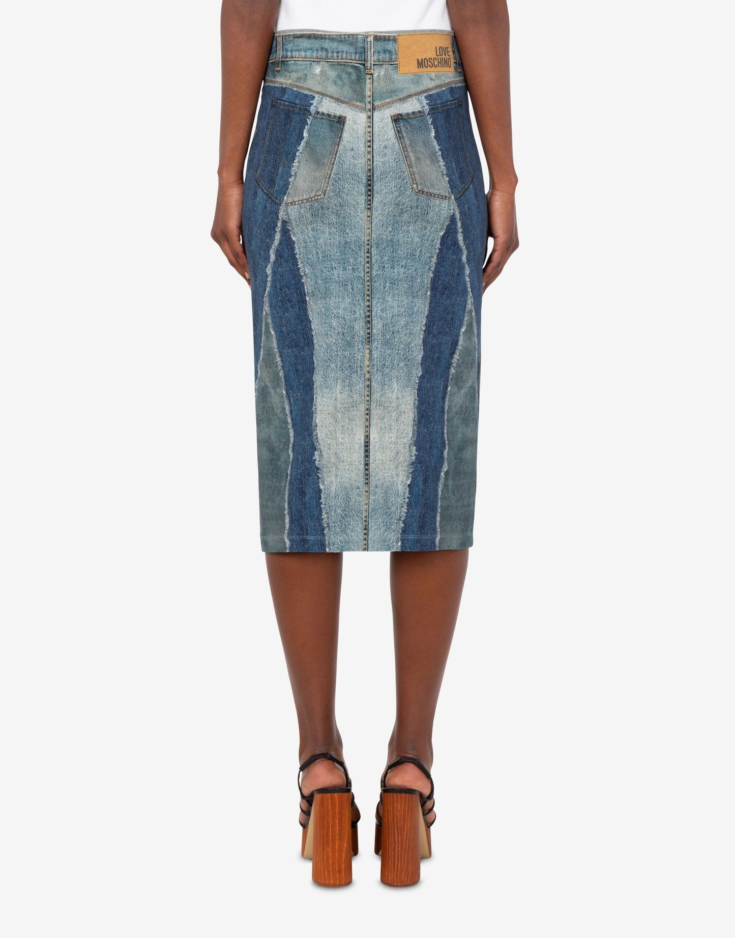 Gonna in jersey di cotone stretch stampata
