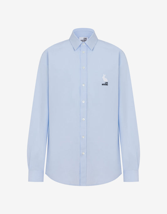 Camicia in popeline di cotone ricamata