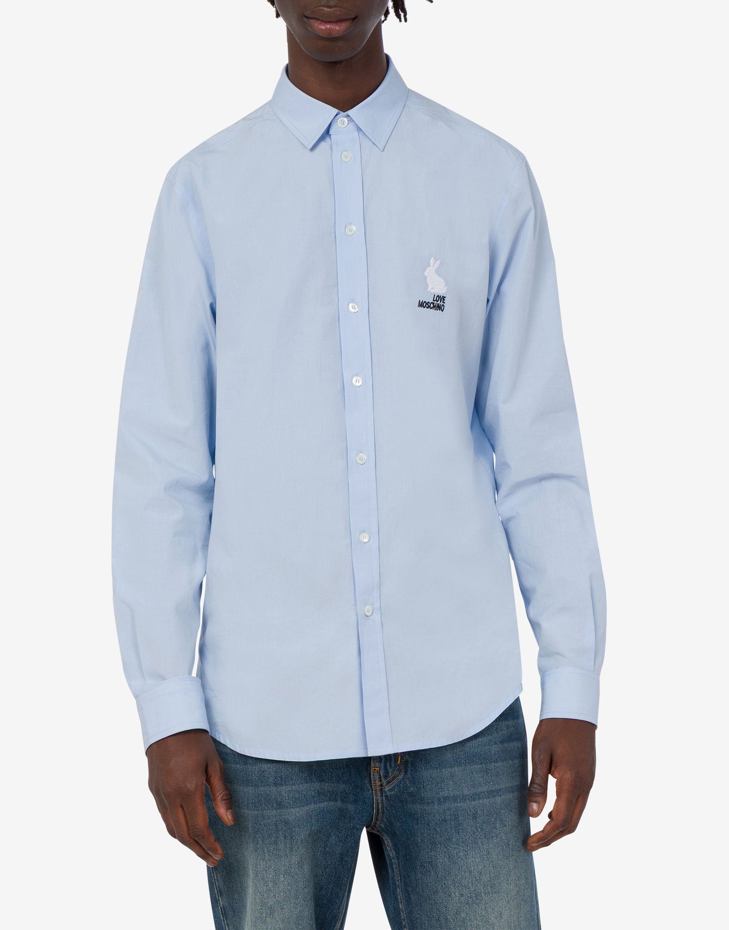Camicia in popeline di cotone ricamata