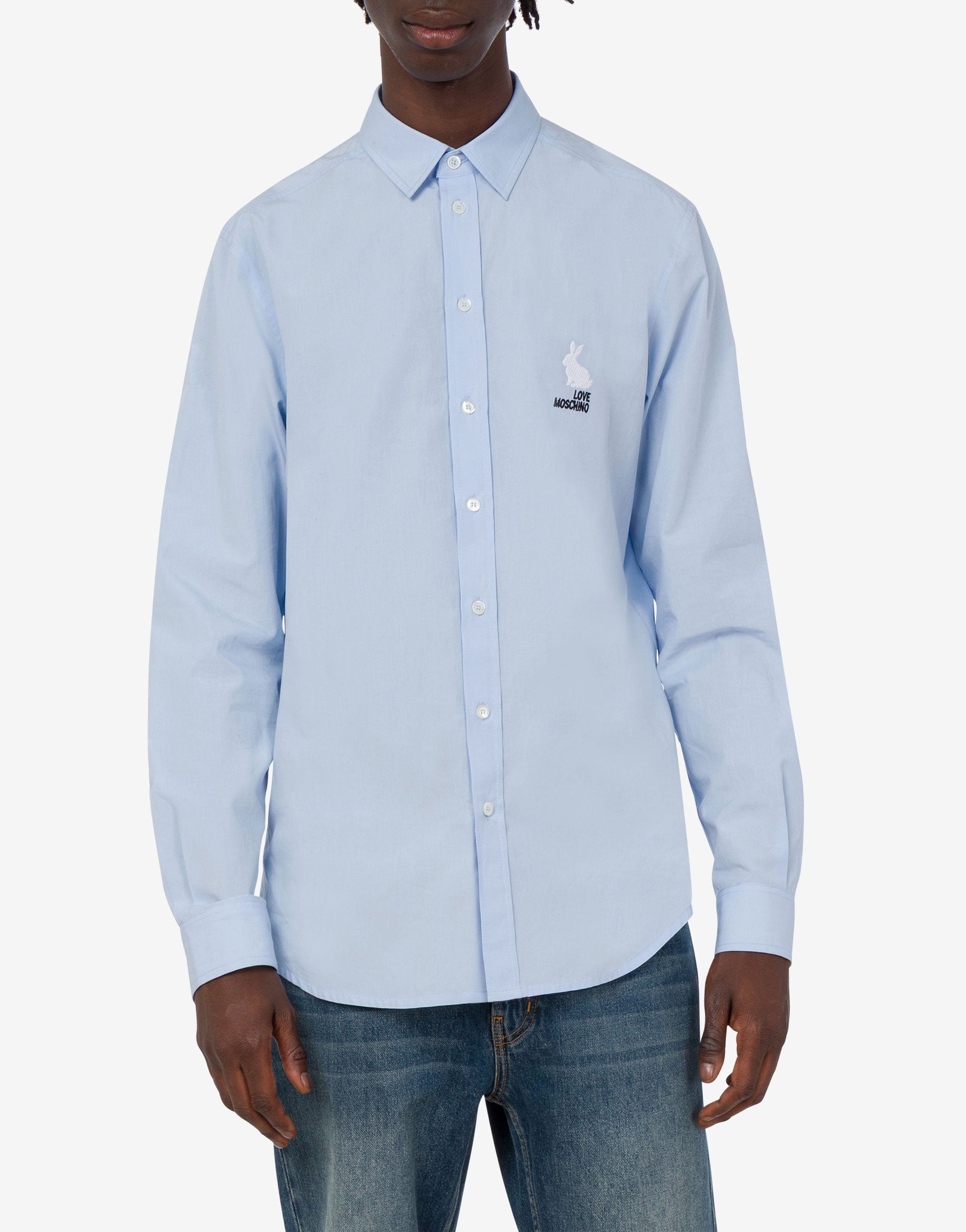 Camicia in popeline di cotone ricamata