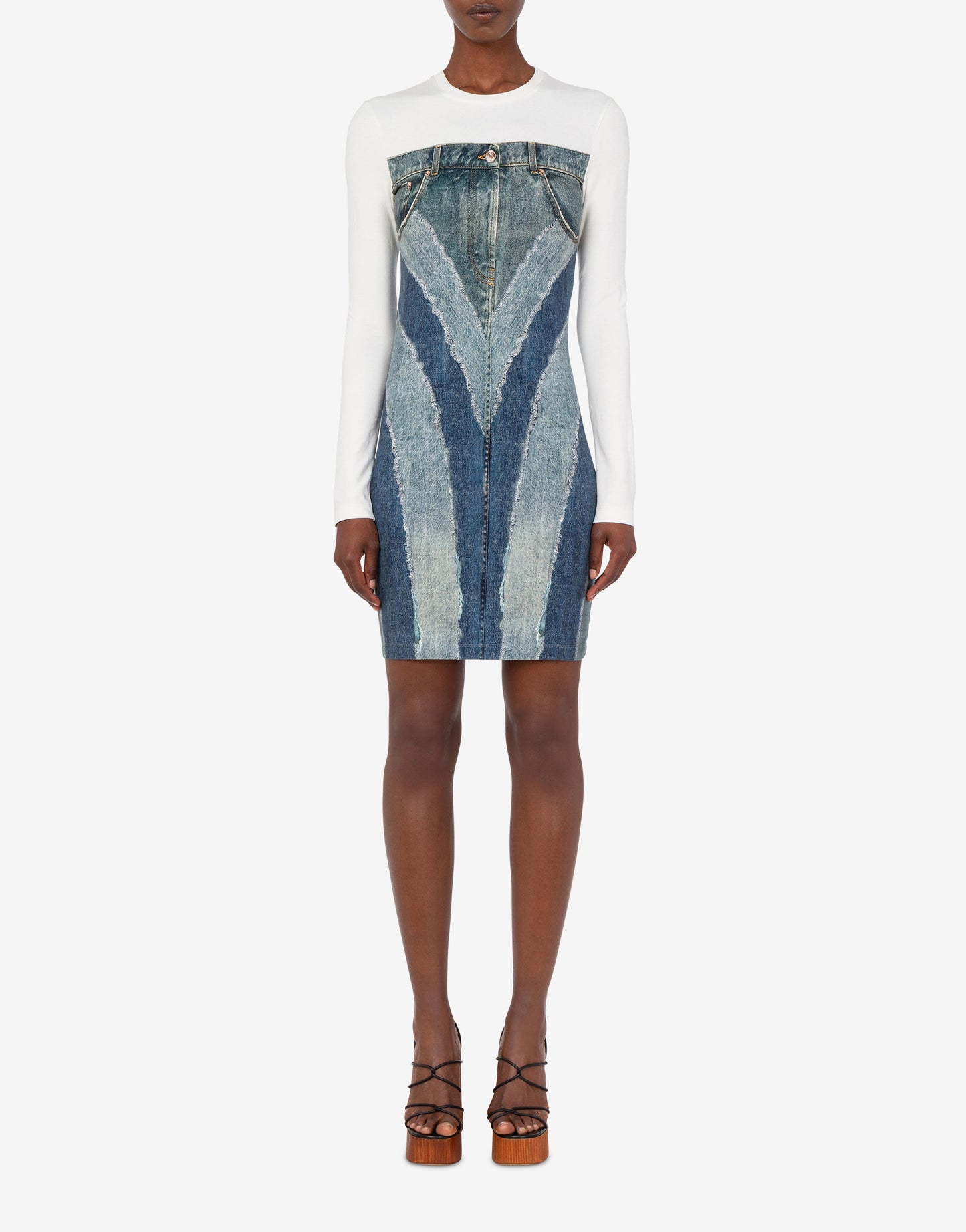 Abito in jersey di cotone stretch stampato