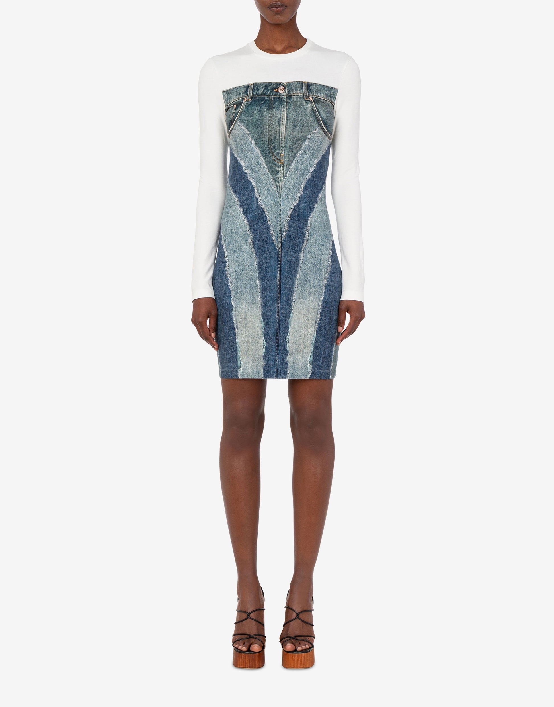 Abito in jersey di cotone stretch stampato