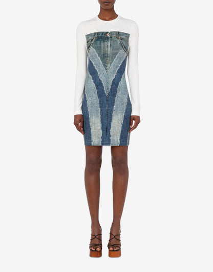 Abito in jersey di cotone stretch stampato