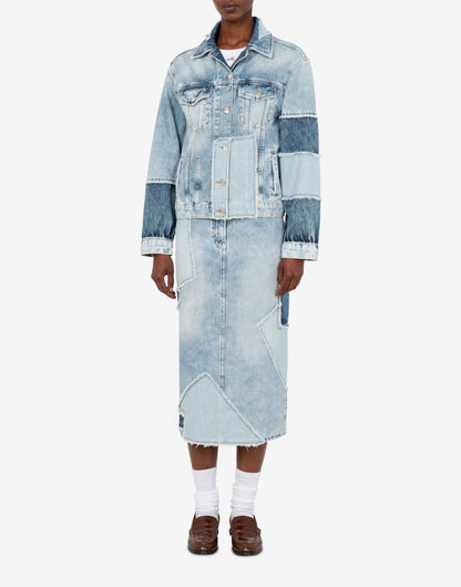 Giacca in denim patchwork