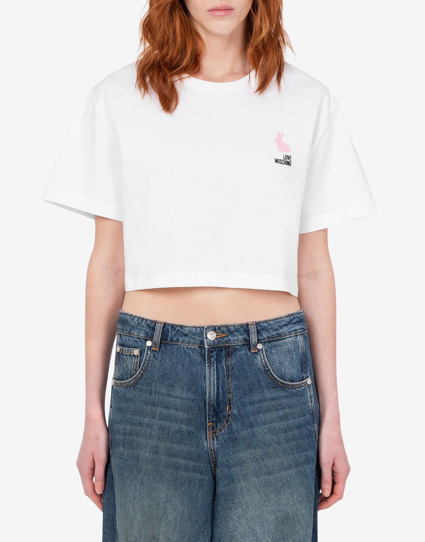 T-shirt in jersey di cotone ricamata