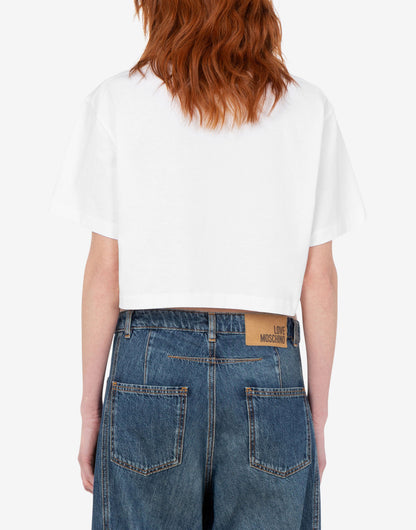 T-shirt in jersey di cotone ricamata