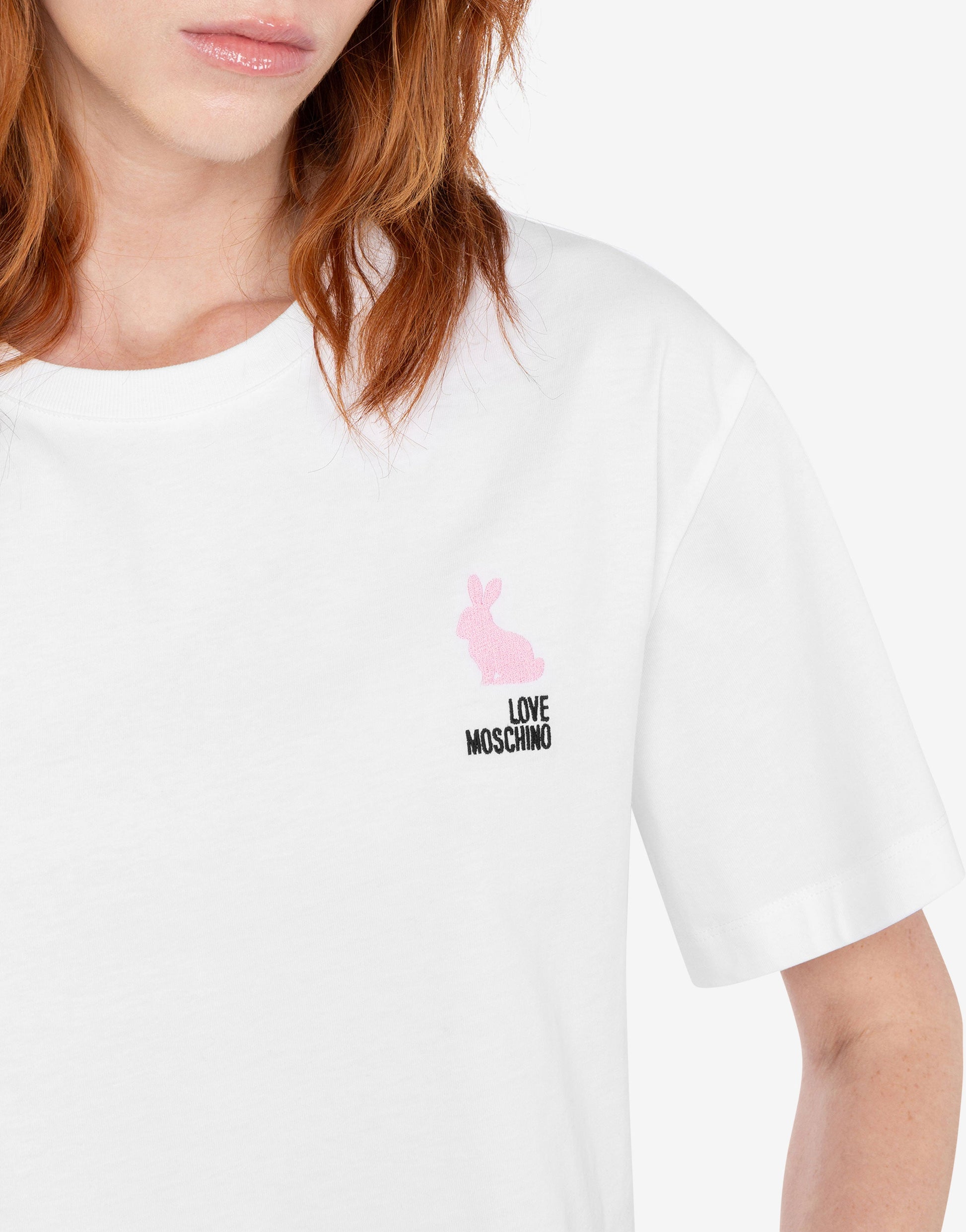 T-shirt in jersey di cotone ricamata